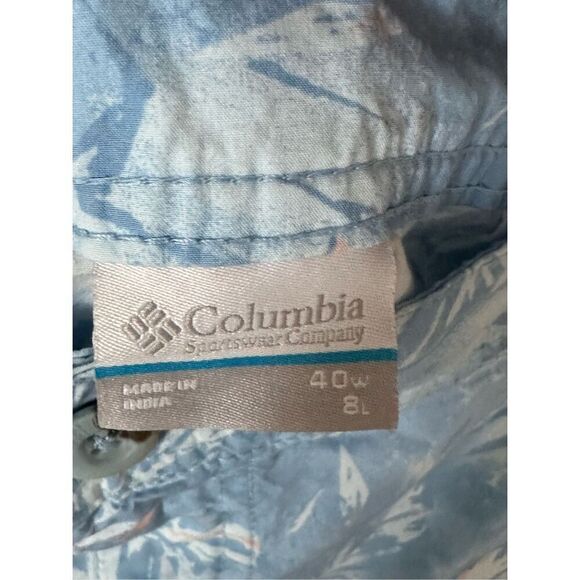 Columbia Washed Out Casual Printed Shorts Men's 40 8" Inseam Blue Tropical Beach - Picture 5 of 12